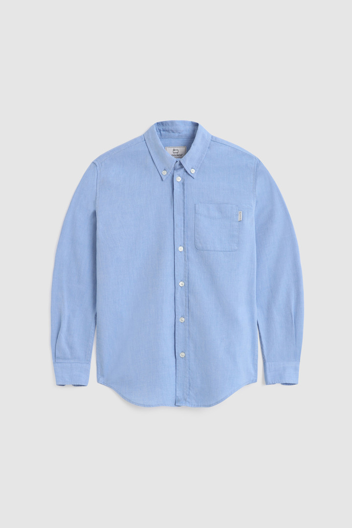 Boy's Button-Down Oxford Cotton Shirt Blue | Woolrich