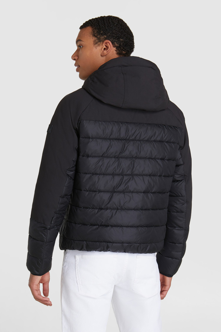 Veste à capuche avec motif intarsia