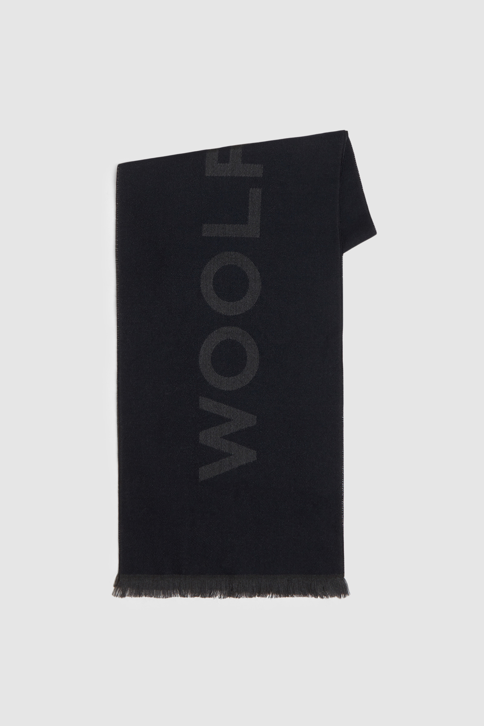Wool scarf with maxi Woolrich logo