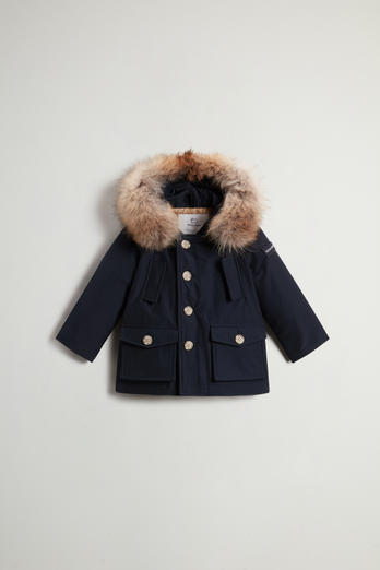 Parka pour bébé en Ramar Cloth avec fourrure amovible Bleu | Woolrich