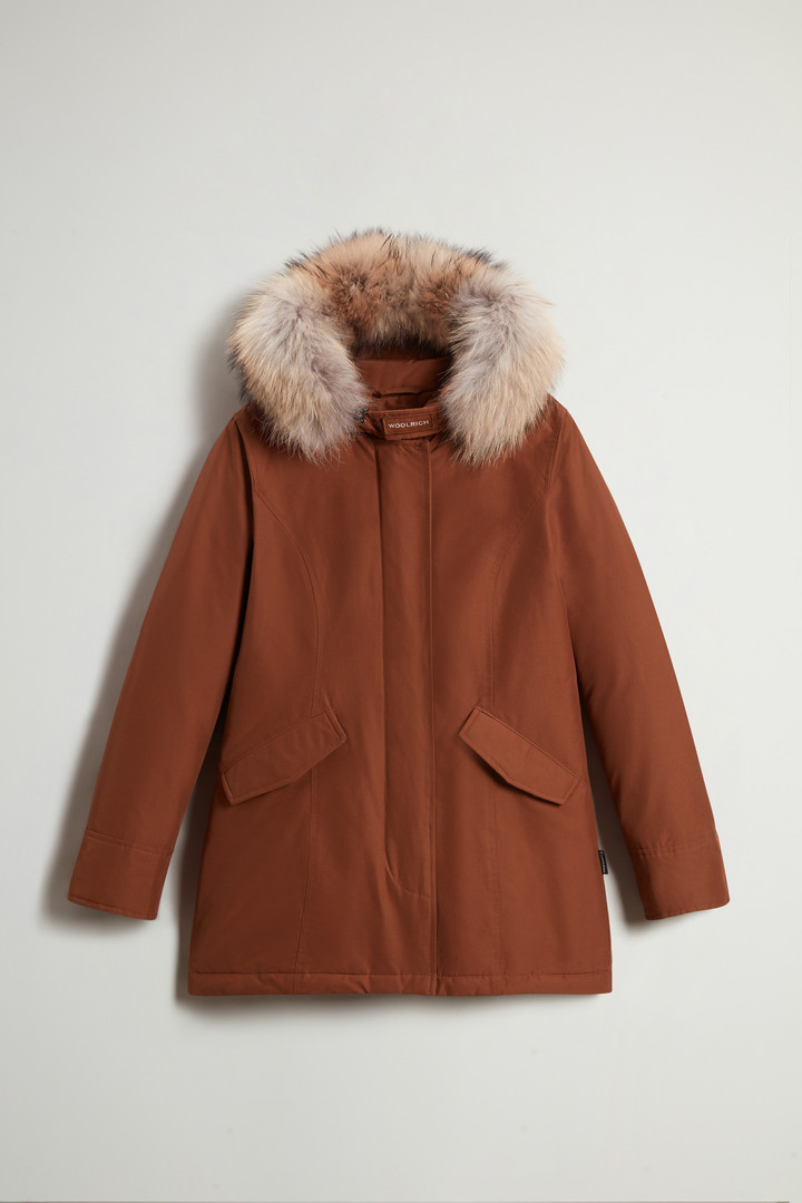 Arctic Parka in Ramar Cloth with Detachable Fur Trim Brown photo 6 | Woolrich