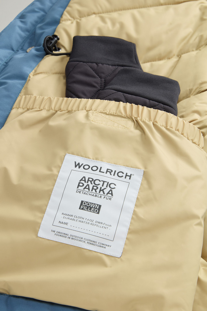 Arctic Parka in Ramar Cloth with Detachable Fur Trim Blue photo 10 | Woolrich