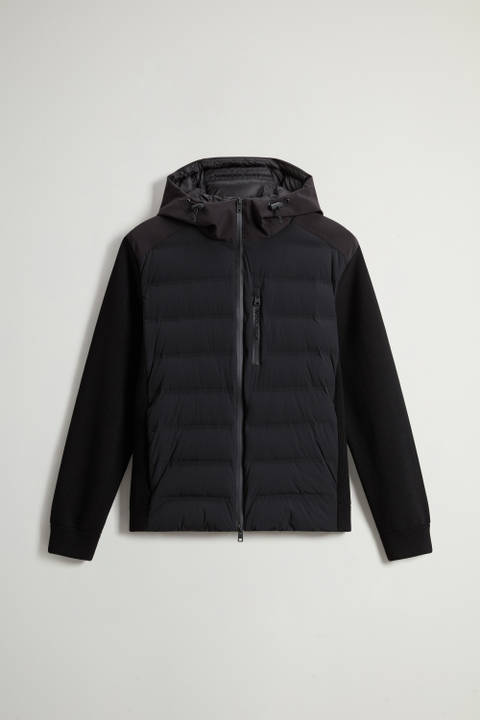 Bering Hybrid Jacket in Stretch Nylon with Matte Finish Black photo 2 | Woolrich