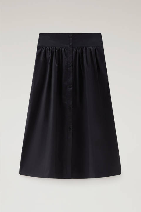 Midi Skirt in Pure Cotton Poplin Black photo 2 | Woolrich