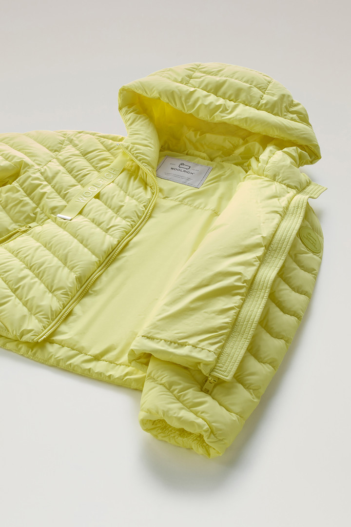 Microfibre Jacket with Chevron Quilting and Hood Yellow photo 10 | Woolrich