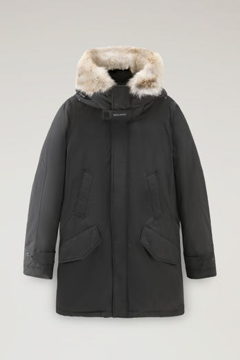 Polar Parka in Ramar Cloth with High Collar and Fur Trim Gray | Woolrich