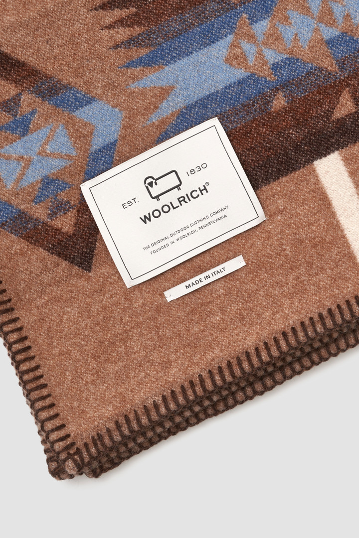 Archival Pattern Jacquard Pure Wool Blanket - Made in Italy White photo 3 | Woolrich