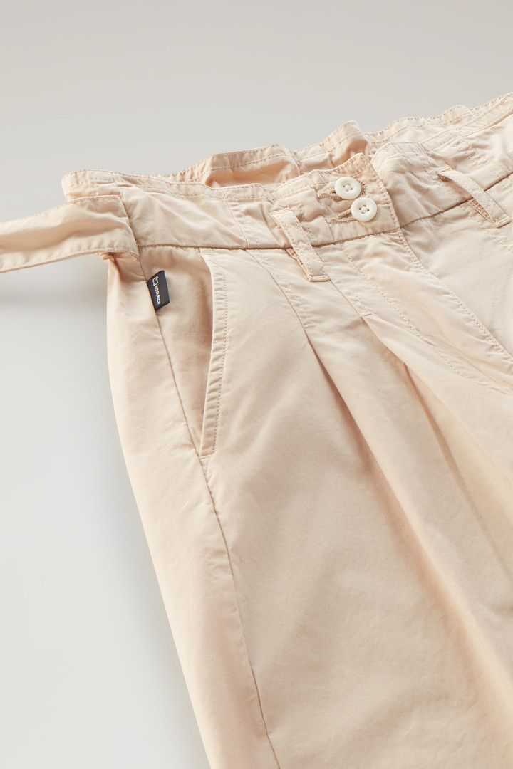 Pantalon taille haute pour fille en popeline de pur coton Beige photo 3 | Woolrich