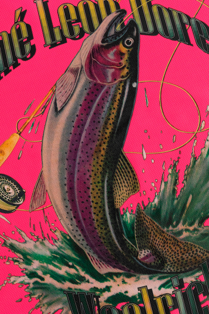 Long Sleeve Performance Trout Tee with Front and Back Print - Aimé Leon Dore / Woolrich Pink photo 4 | Woolrich