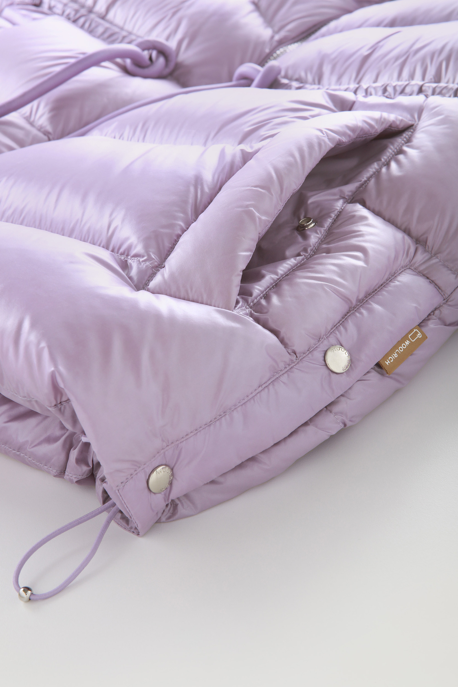 Aliquippa Down Jacket in Glossy Nylon with a Drawstring Waist Lilac photo 8 | Woolrich