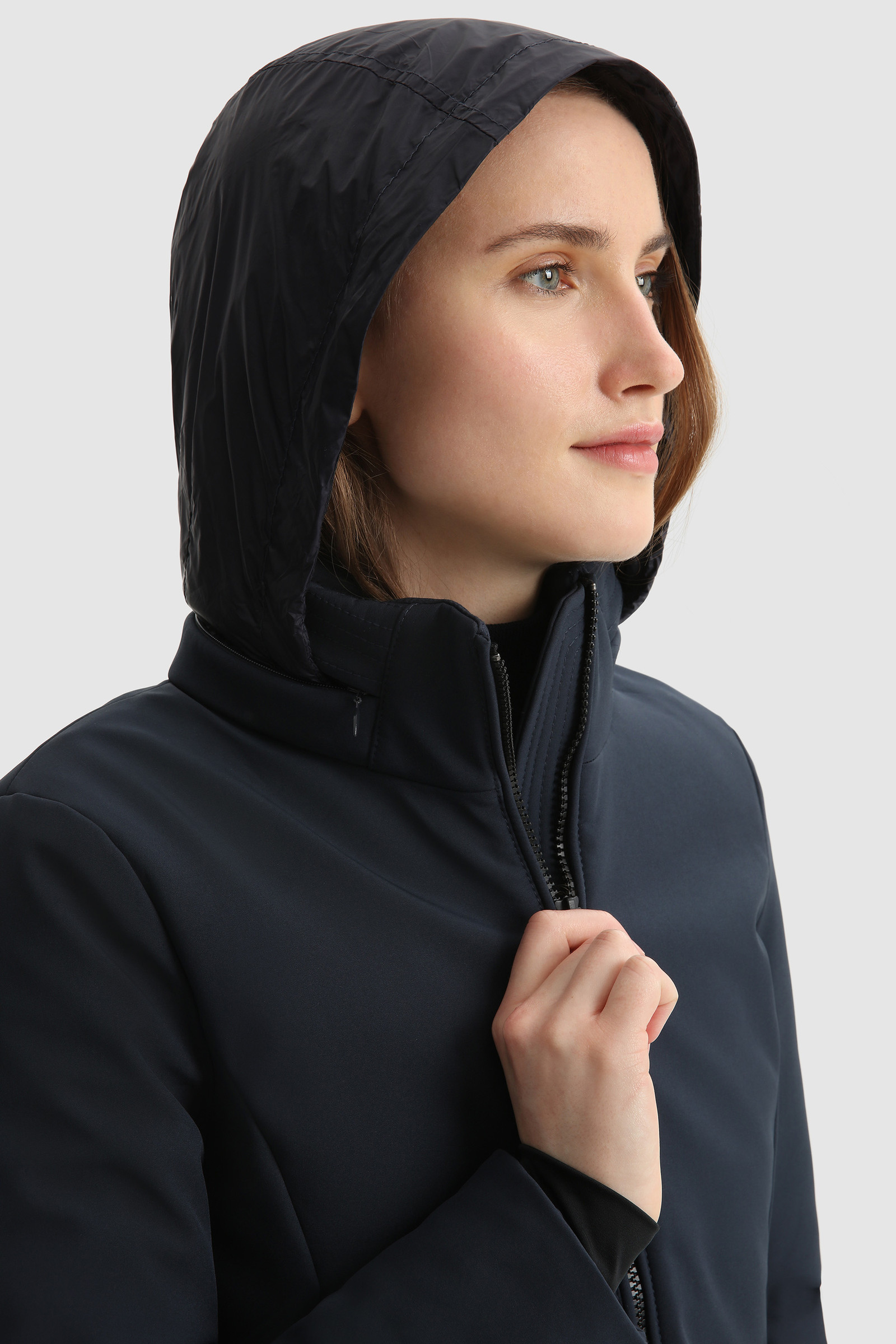 Women's Firth Jacket with hidden hood Blue | Woolrich