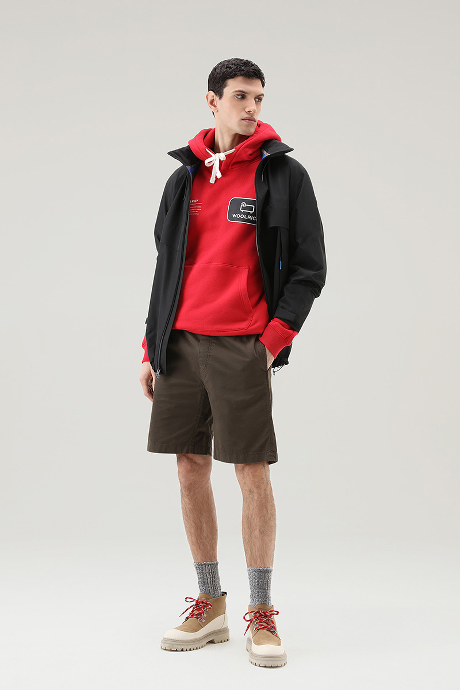 U.S. Trails Hoodie in Pure Cotton Red photo 2 | Woolrich