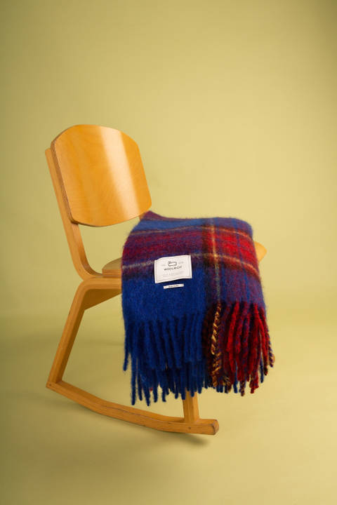 Blanket in an Alpaca, Mohair, and Wool Blend Blue | Woolrich