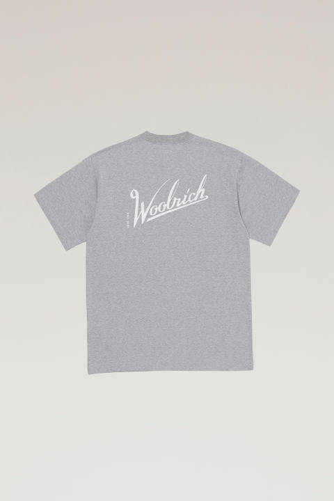 T-shirt van COOLMAX met opdruk Grijs | Woolrich