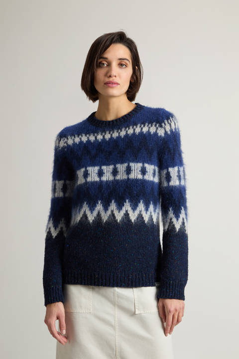 Fair Isle Sweater in Wool Blend Blue | Woolrich