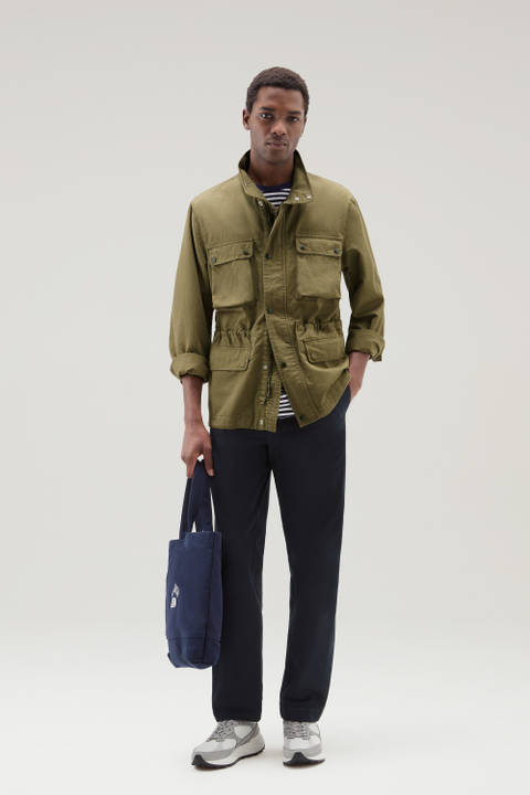 Field Jacket in Cotton-Linen Blend Green | Woolrich
