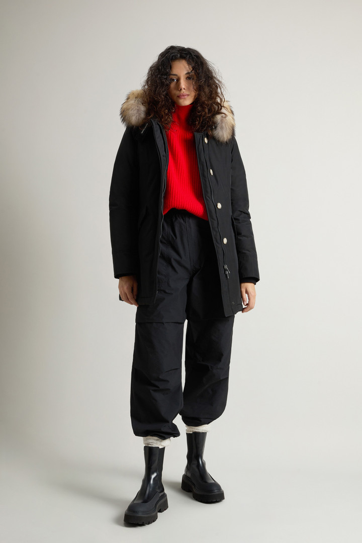 Arctic Parka in Ramar Cloth with Detachable Fur Trim Black photo 2 | Woolrich