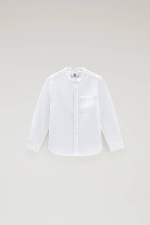 Camisa de niño de mezcla de lino y algodón Blanco | Woolrich