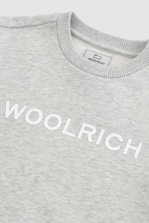 Boy's Crewneck Sweatshirt in Organic Cotton Grey photo 2 | Woolrich