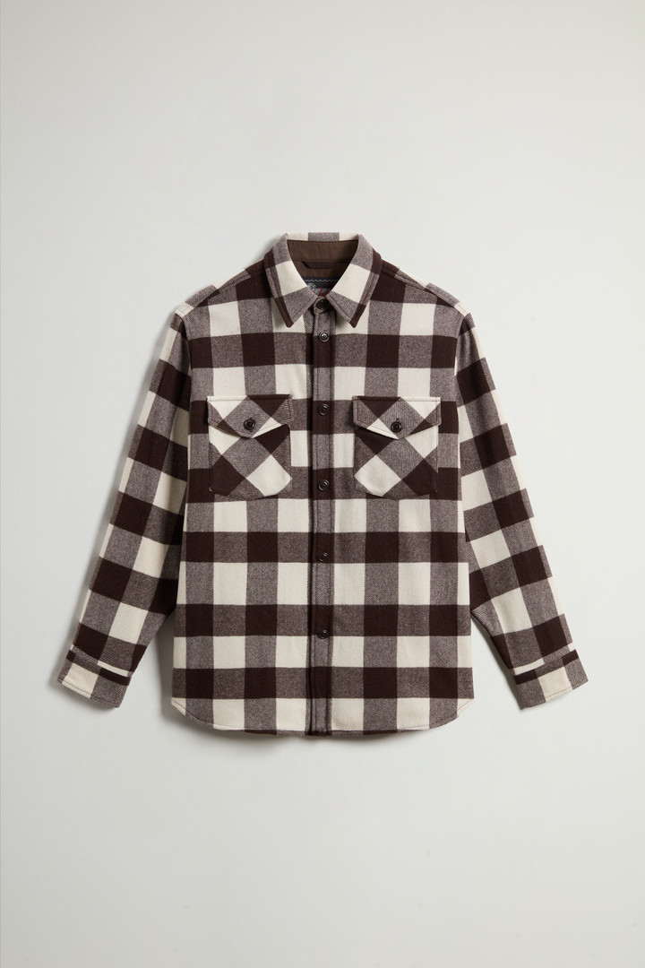 Check Overshirt in Pure Cashmere by Todd Snyder Brown photo 5 | Woolrich