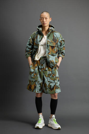 Olmetex Ripstop Nylon Jacket with Tie-Dye Motif by Todd Snyder Green | Woolrich