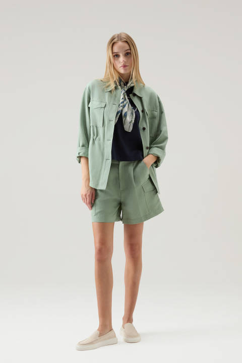 Chaqueta camisera de mezcla de lana Verde | Woolrich