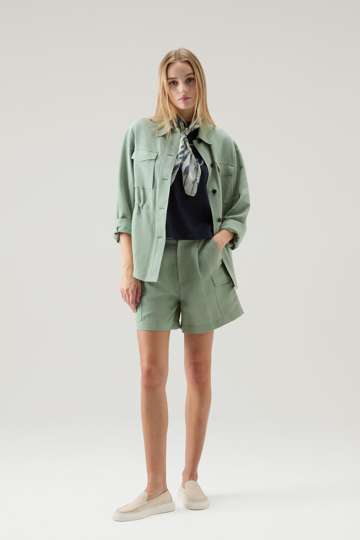 Overshirt in Linen Blend Green photo 2 | Woolrich