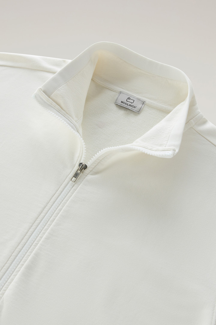Sweatshirt van puur katoen met rits en hoge kraag Wit photo 6 | Woolrich