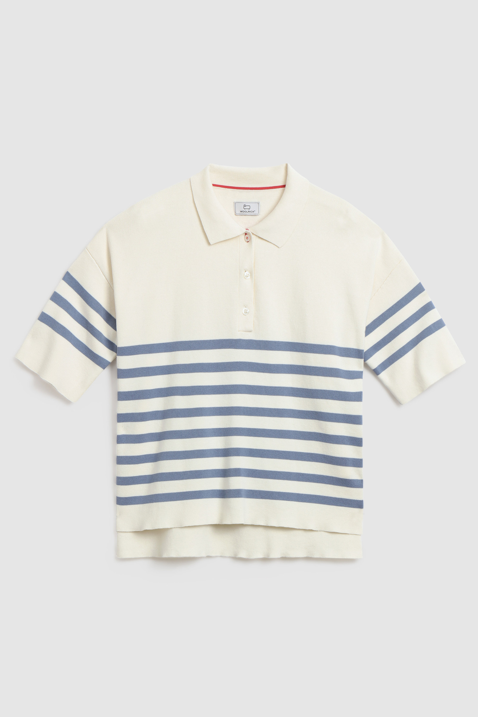 Striped Cotton Polo Shirt White photo 4 | Woolrich