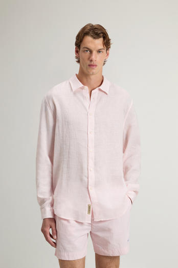 Garment-Dyed Pure Linen Shirt Pink photo 1 | Woolrich