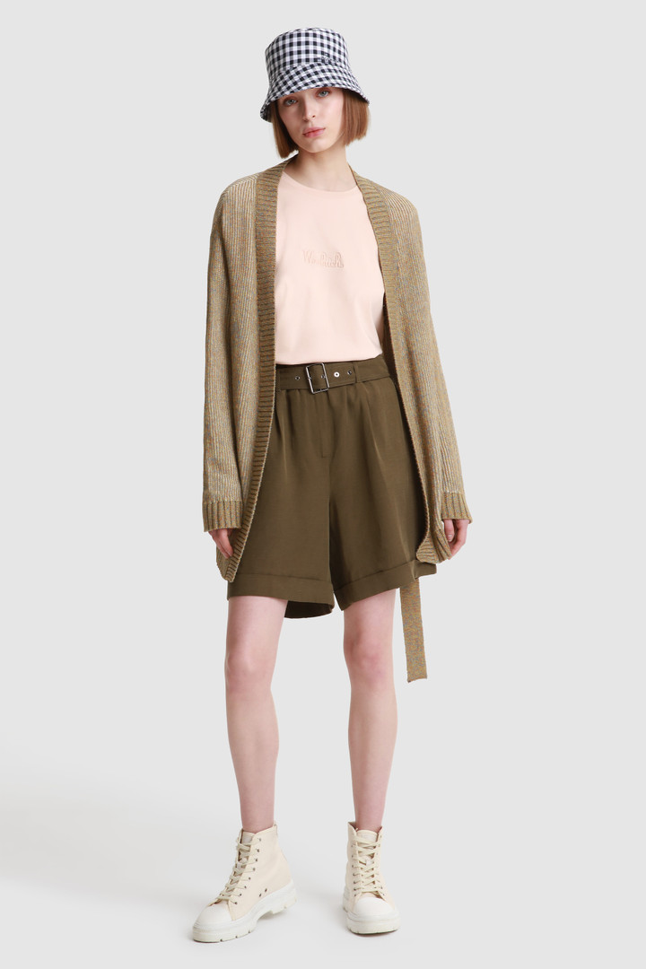 Cardigan en coton et lin avec détails contrastés beige photo 2 | Woolrich