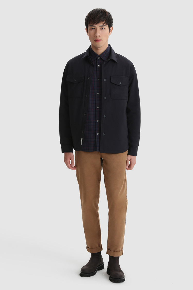 Chemise en popeline de coton en fil teinté