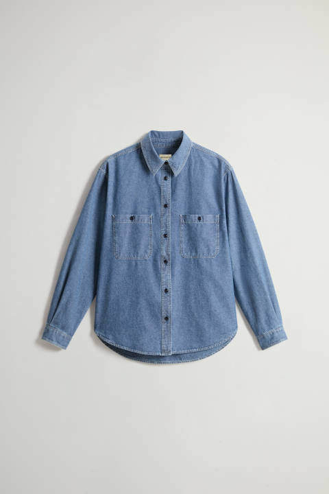 Shirt aus reiner Chambray-Baumwolle Blau photo 2 | Woolrich