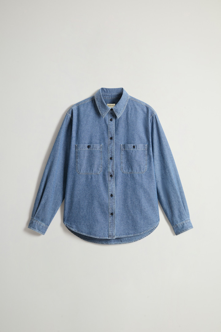 Shirt in Pure Cotton Chambray Blue photo 5 | Woolrich