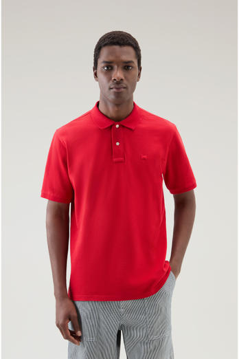 Polo in piquet di puro cotone Rosso | Woolrich