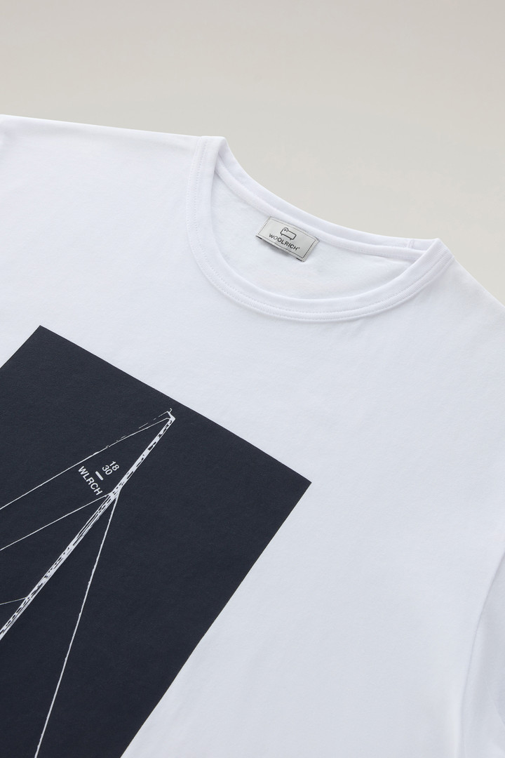 Zuiver katoenen T-shirt met nautische print Wit photo 6 | Woolrich