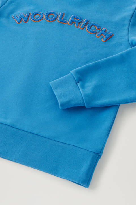 Pullover im College-Stil mit Rundhalsausschnitt aus reiner Baumwolle Blau photo 2 | Woolrich