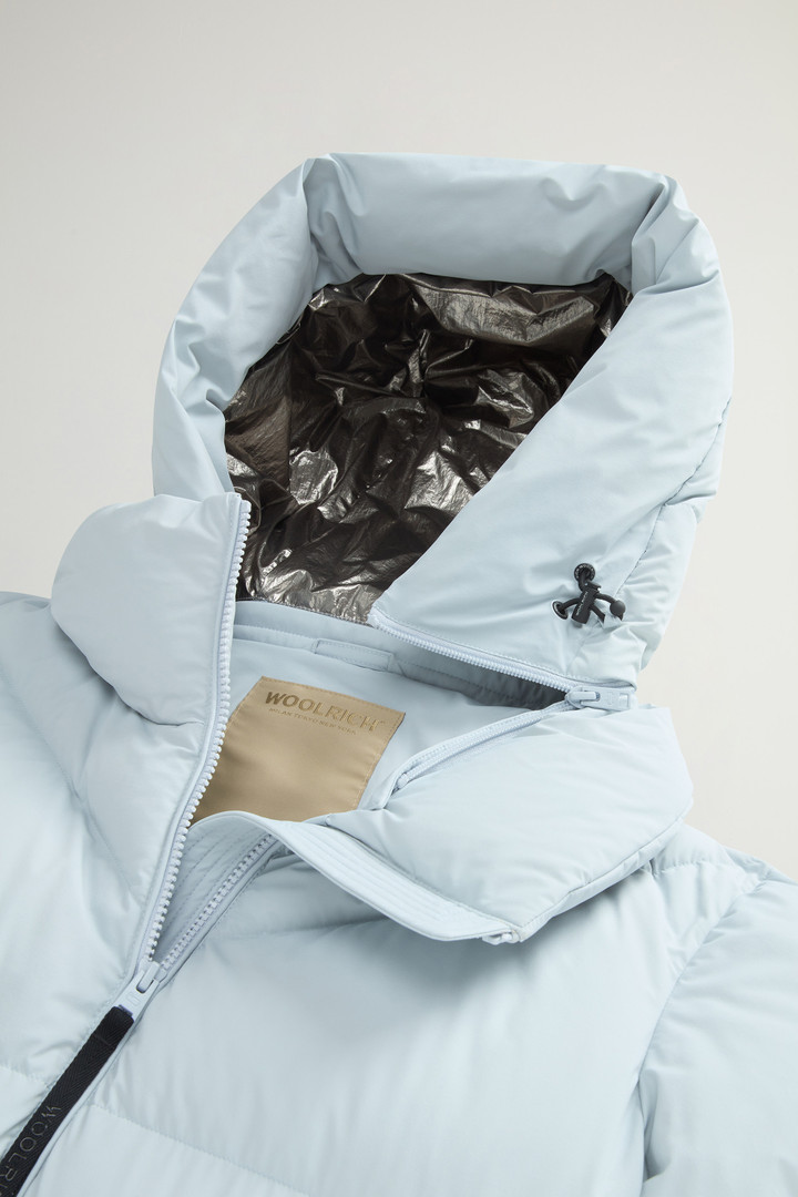 Long Quilted Stretch Nylon Parka with Removable Hood Blue photo 7 | Woolrich