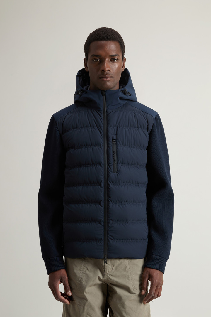 Bering Hybrid Jacket in Stretch Nylon with Matte Finish Blue photo 1 | Woolrich