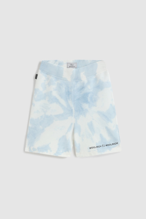 Pantaloncini da bambina in felpa tie-dye blu | Woolrich