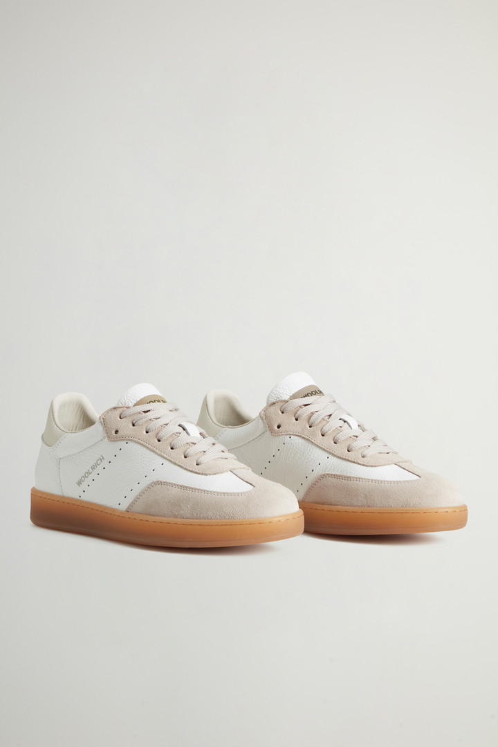 Swing Court Leather Sneakers with Suede Details White photo 2 | Woolrich