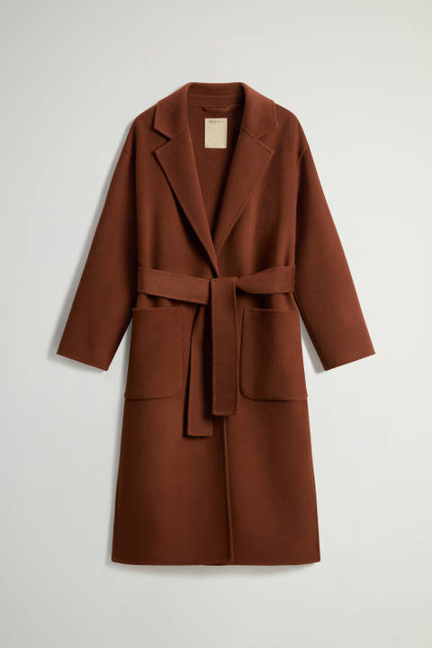 Long Coat in Pure Virgin Wool with Belt Brown photo 2 | Woolrich