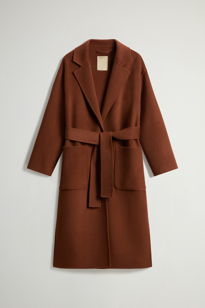 Long Coat in Pure Virgin Wool with Belt Brown photo 5 | Woolrich