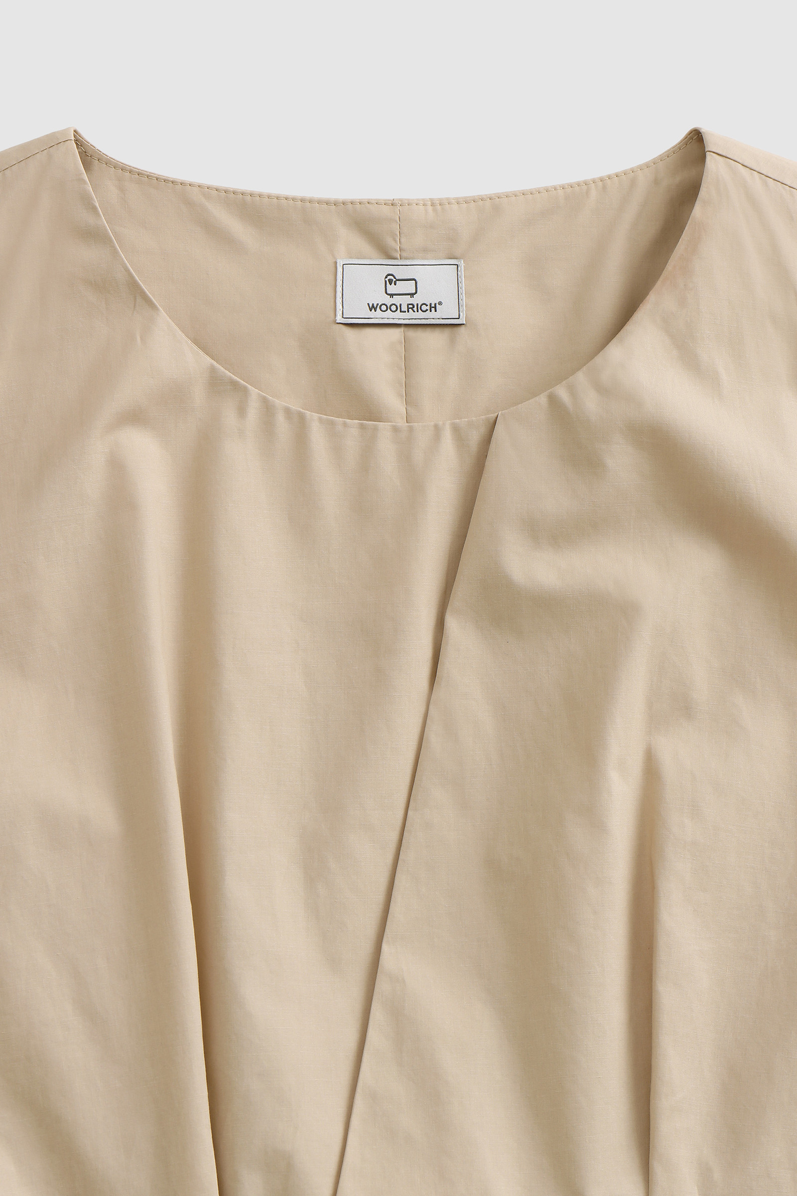 Short Dress in Cotton Poplin Beige photo 5 | Woolrich