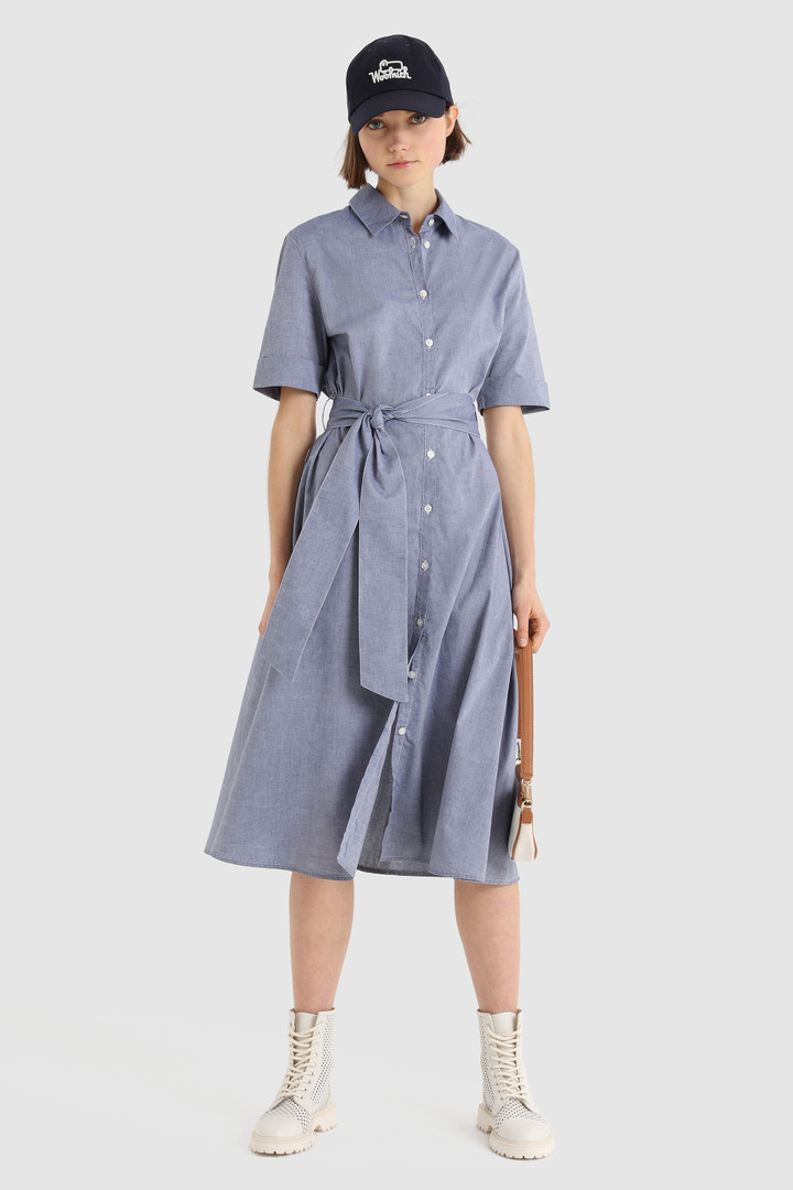 Long Dress in Light Chambray Cotton Blue photo 2 | Woolrich