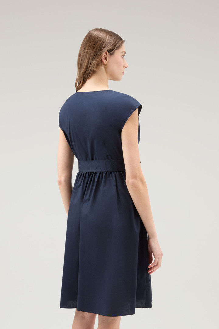 Kurzes Kleid aus reinem Baumwollpopeline Blau photo 3 | Woolrich