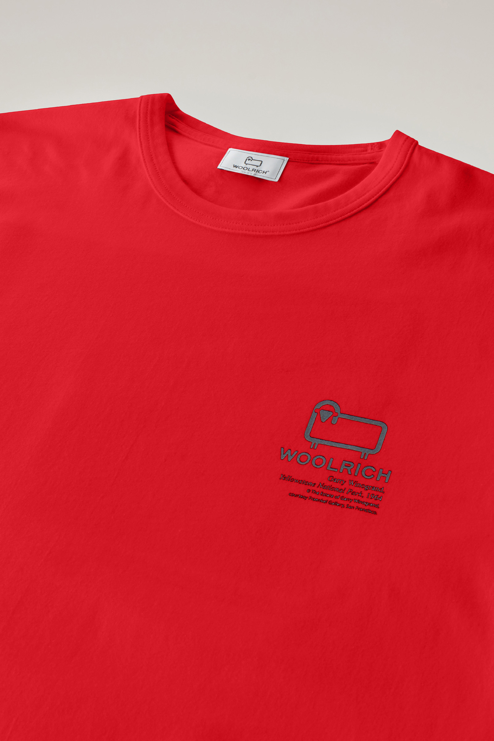 T-shirt aus reiner Baumwolle mit Yellowstone-Grafikprint rot photo 6 | Woolrich