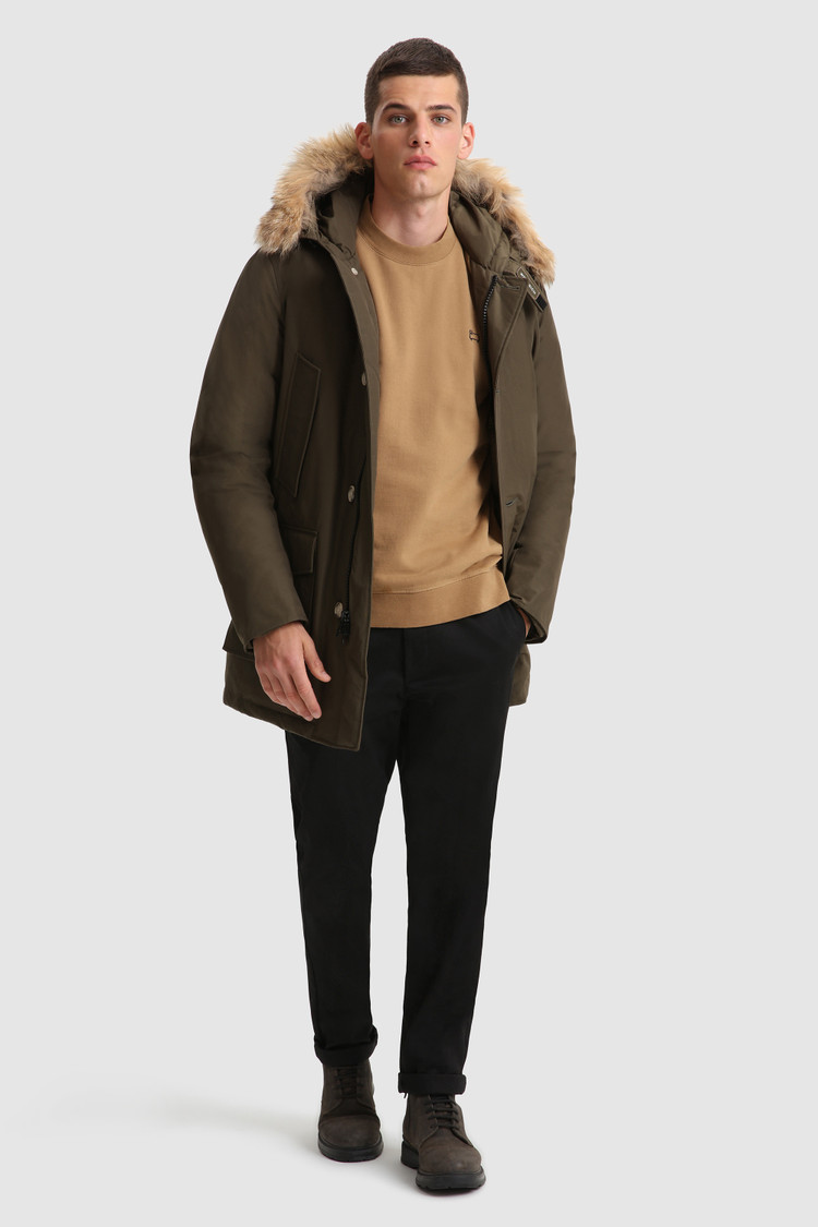 Sudadera de algodón cepillado con cuello redondo American