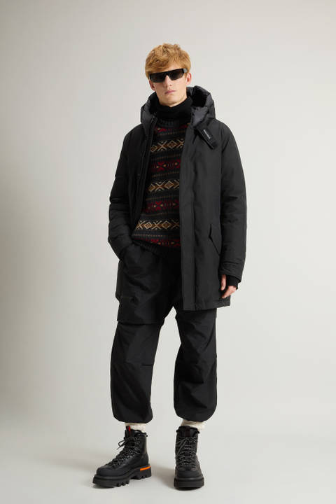 Polar Parka in Ramar Cloth with High Collar Black | Woolrich