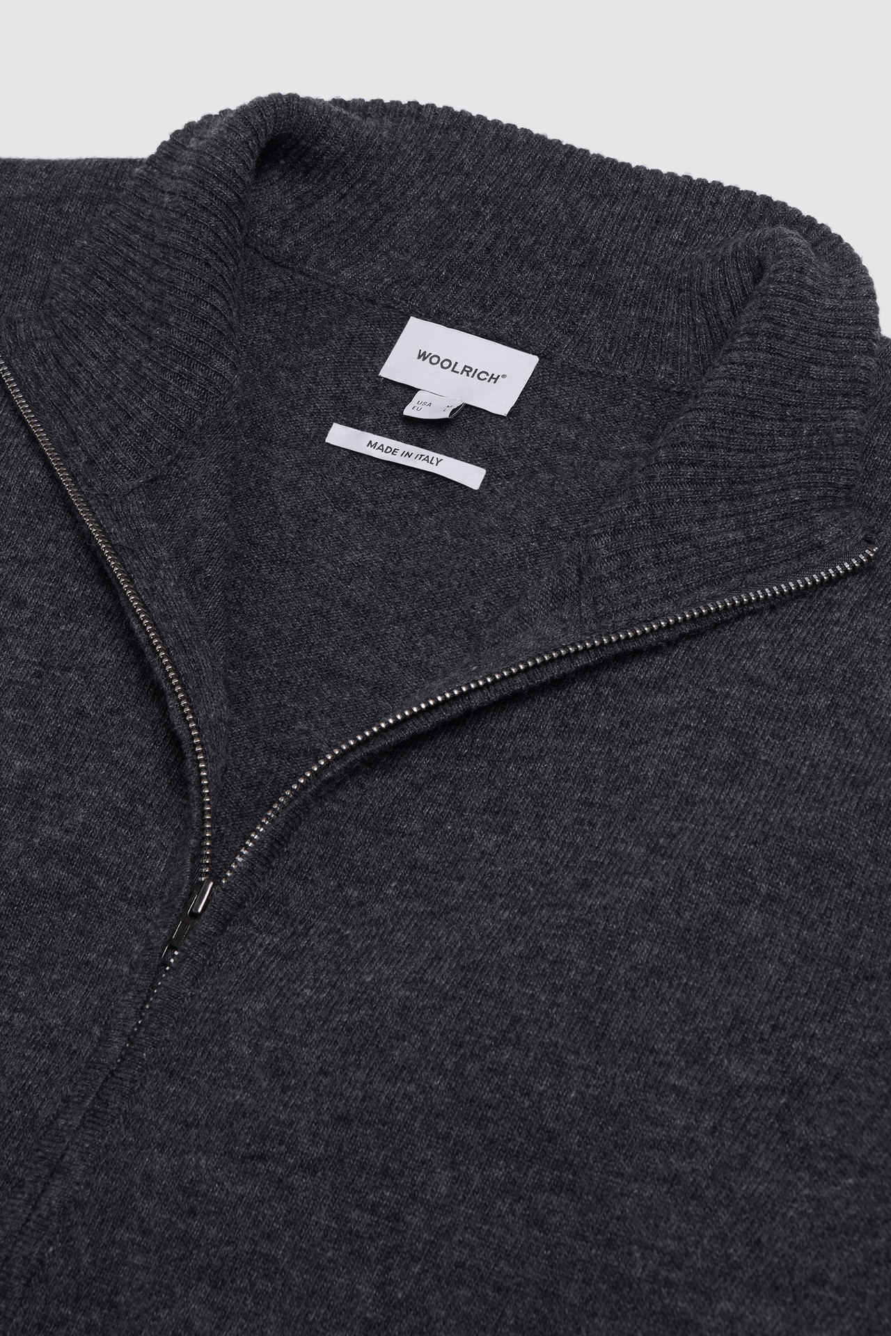 Wollstrickjacke mit Reißverschluss